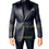 Thumbnail: Men Suits 2 Piece Black Luxury Texture With Satin Gold Accent Jacket Pants Set W
