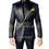 Thumbnail: Men Suits 2 Piece Black Luxury Texture With Satin Gold Accent Jacket Pants Set W