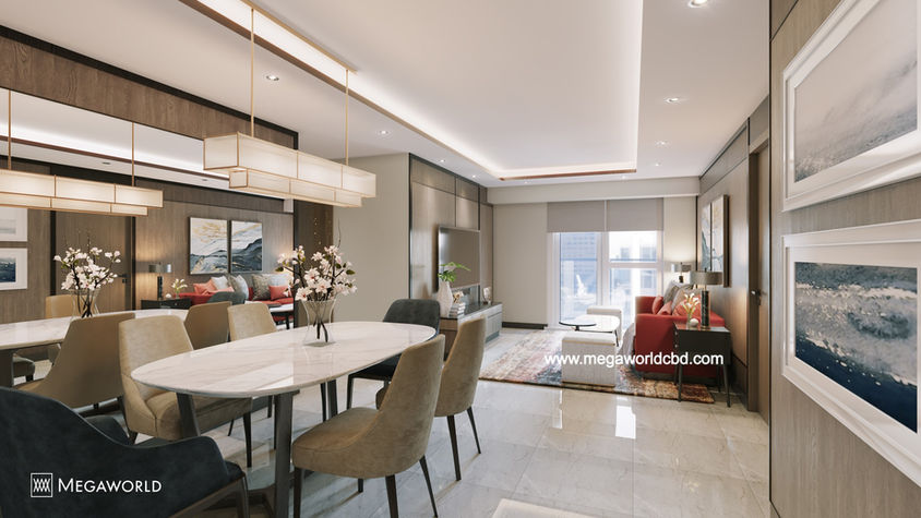 3 Bedroom Unit Rendering in Uptown Modern