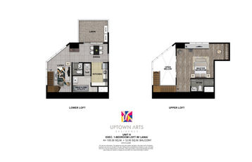 Executive 1BR Loft Unit Layout - Uptown Arts Residence