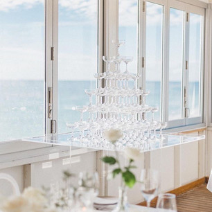 a tower of champagne glasses in adelaide