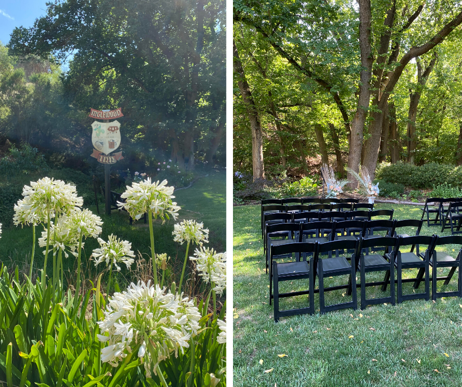 The garden ceremony at Inglewood Inn