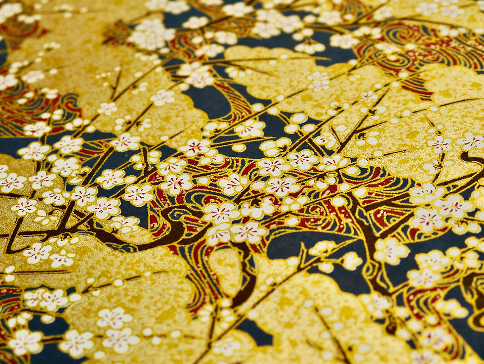 Thumbnail: Umé doré - fond bleu