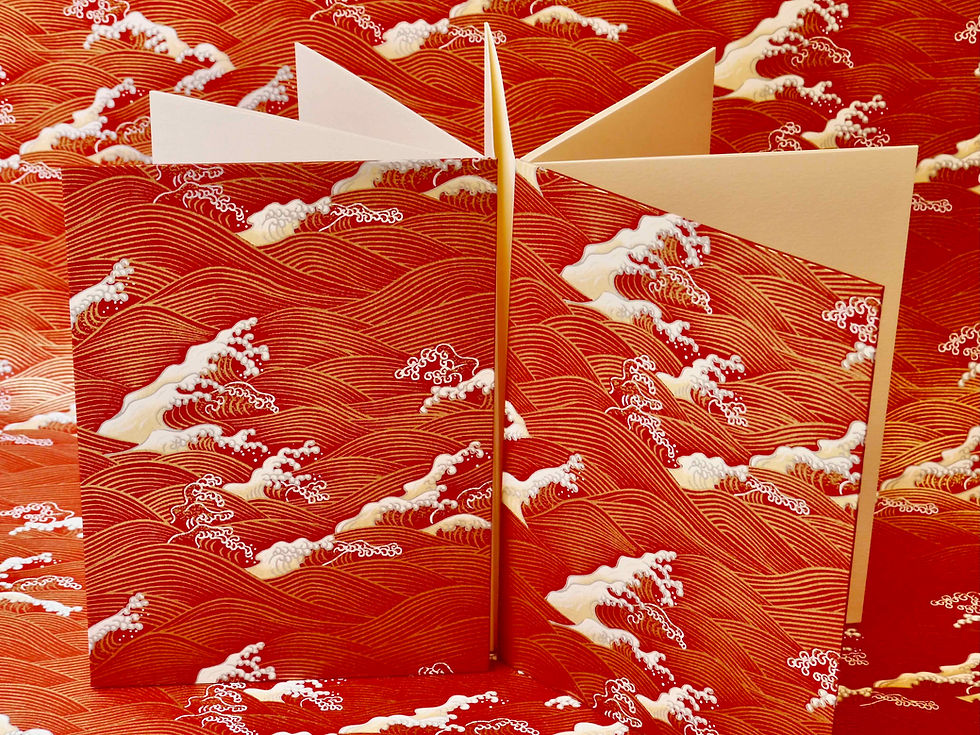 Thumbnail: Carnet accordéon - Vagues Hokusai (3 coloris)