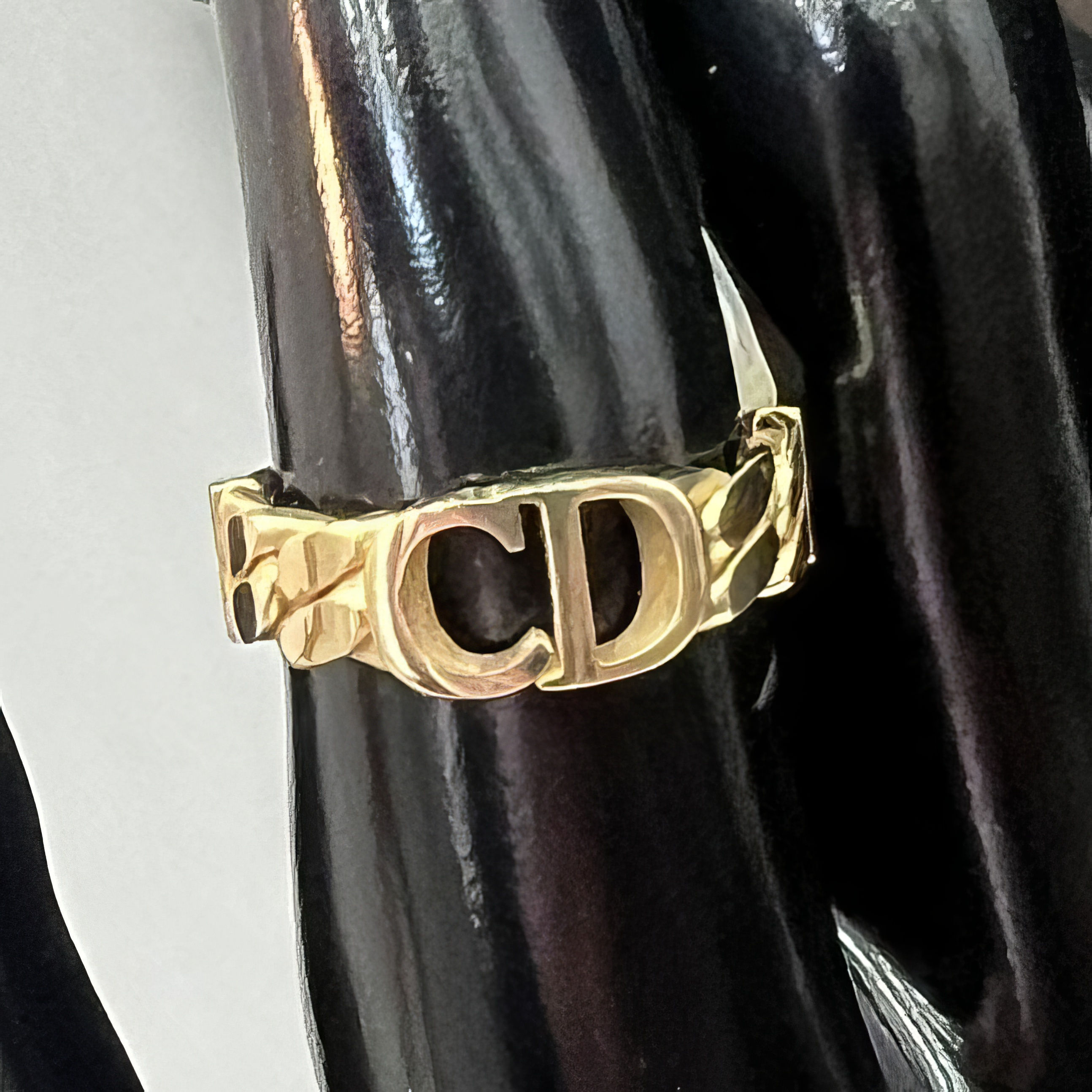 Gold “CD” Initial Ring