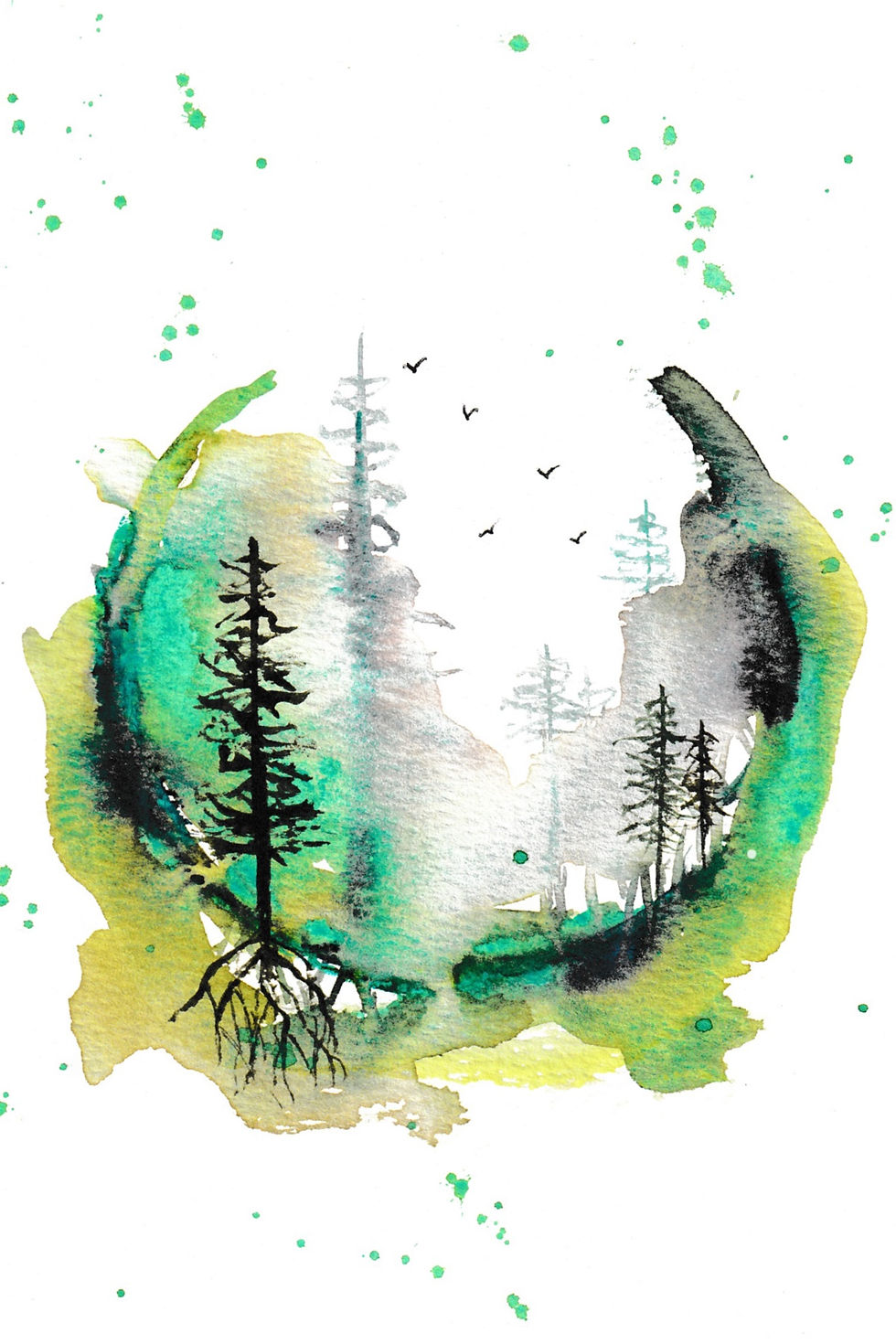 Thumbnail: Magical Lands Watercolour card 4-6” x6