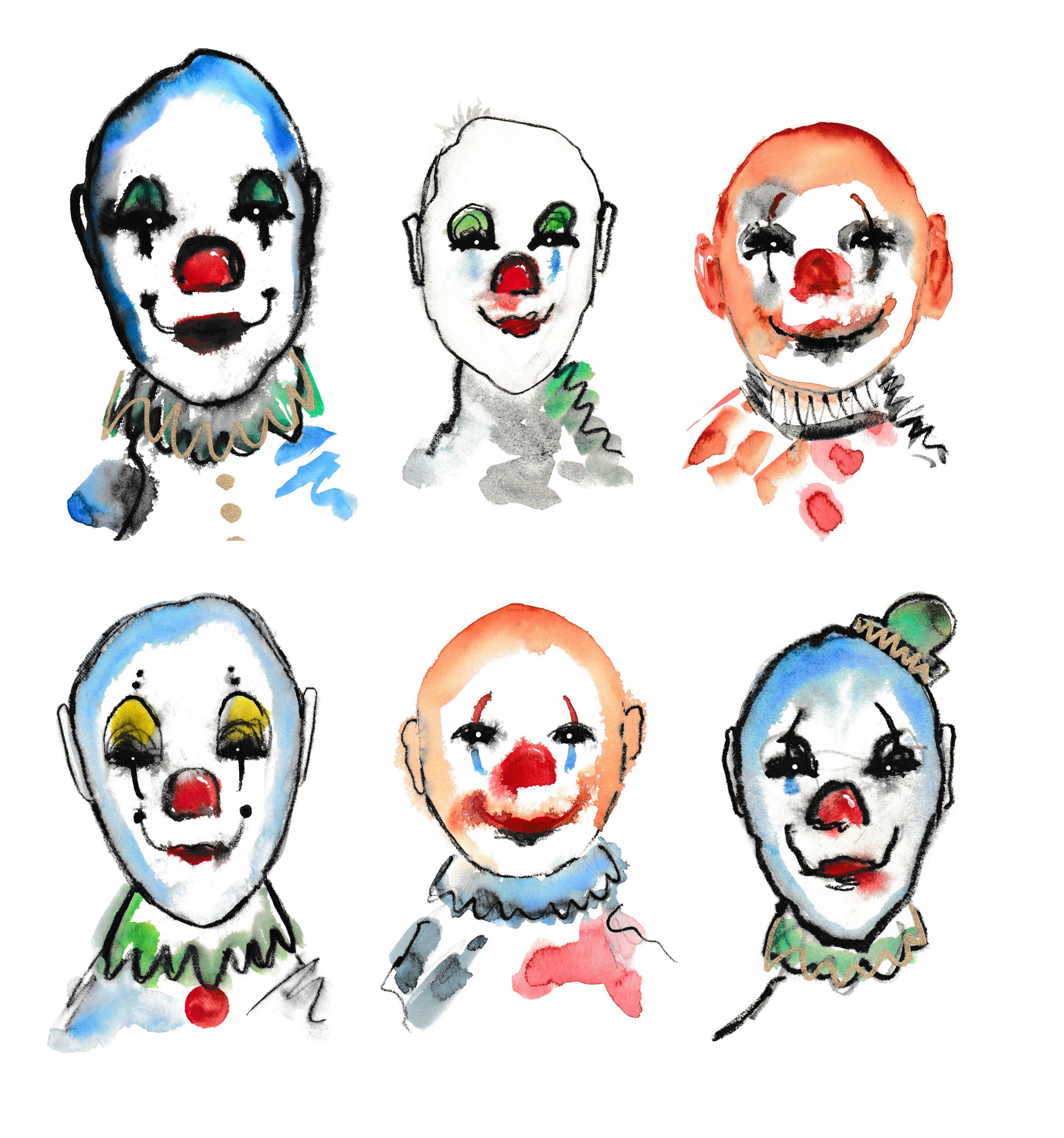 Clown Watercolour card 4-6” x6