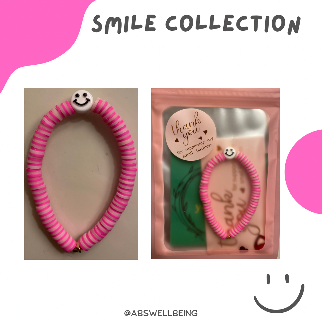 Pink smiley face bracelet