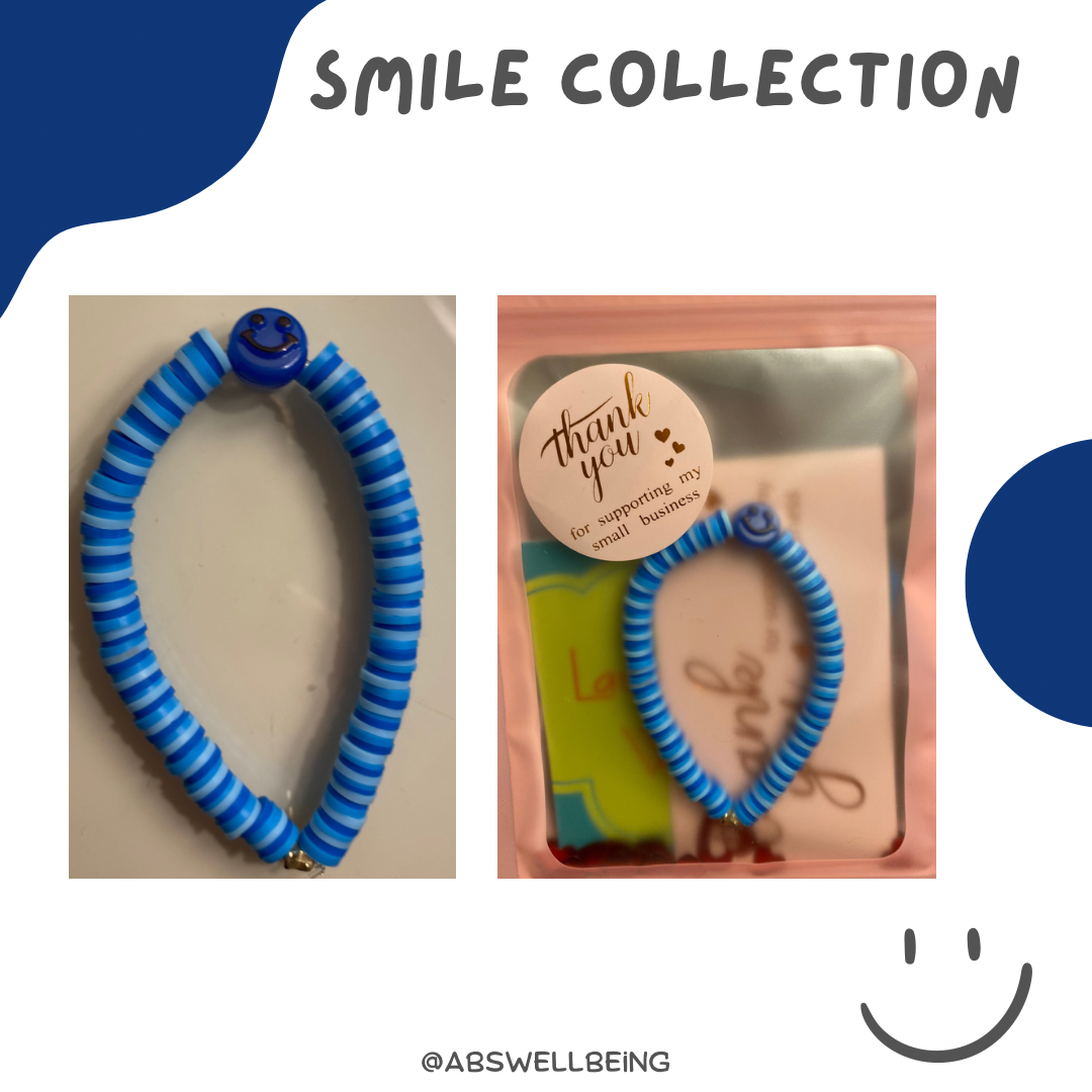 Blue smiley face bracelet