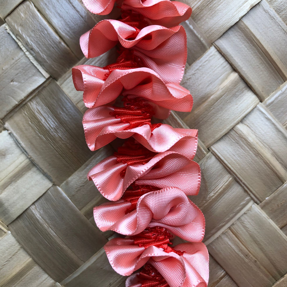 Thumbnail: Light Coral Spiral Ribbon Lei