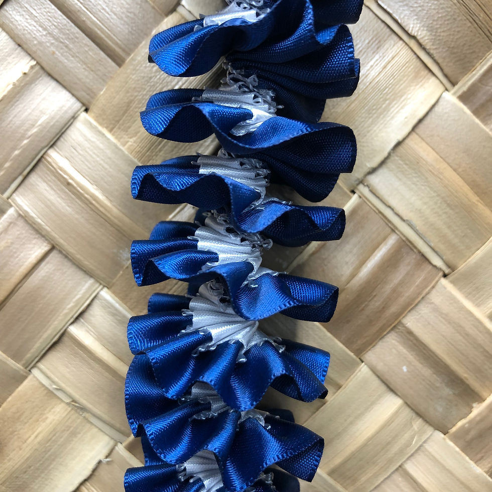Thumbnail: Navy Blue Spiral Ribbon Lei