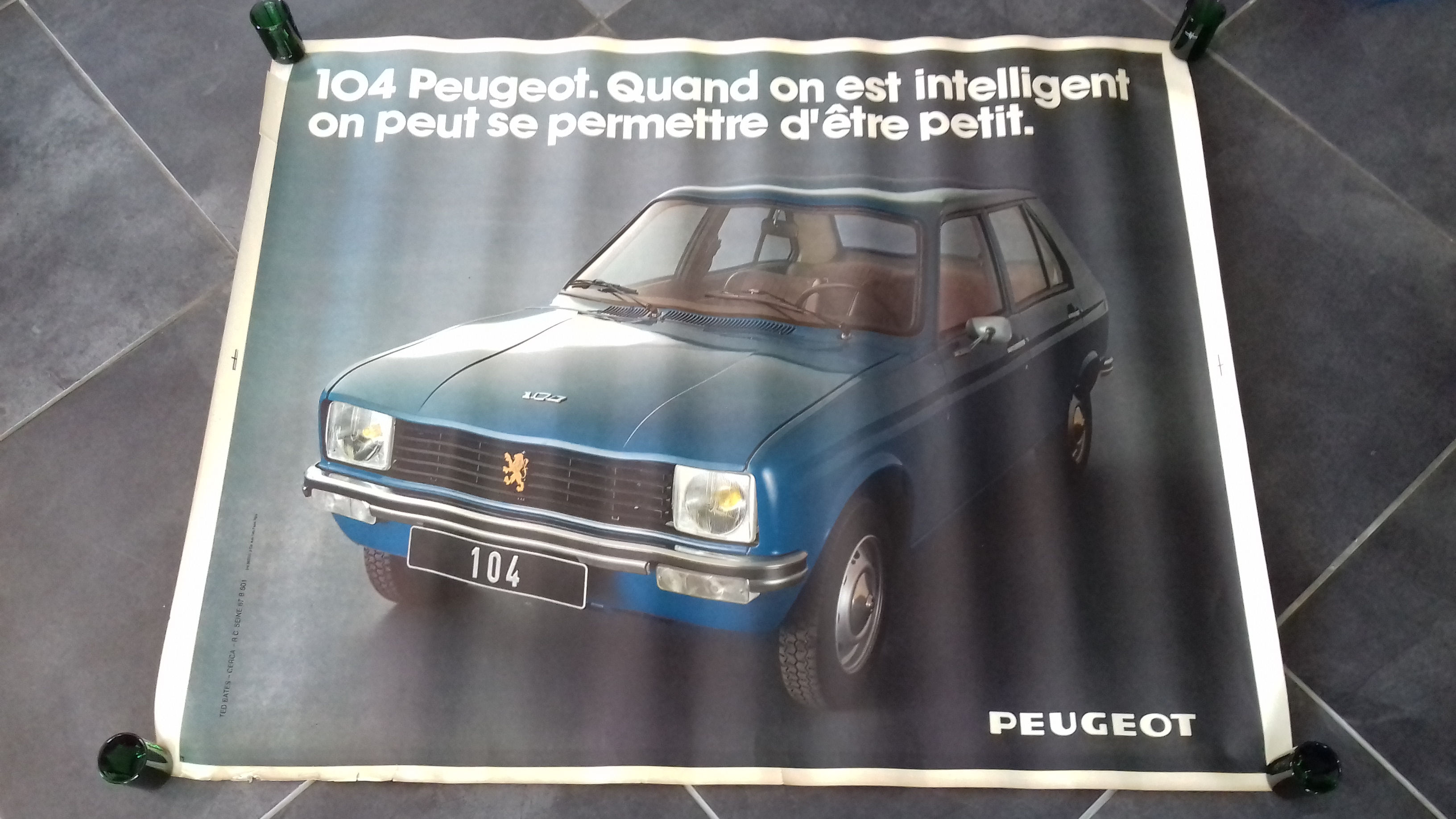 Affiche PEUGEOT 104 berline 1972   .