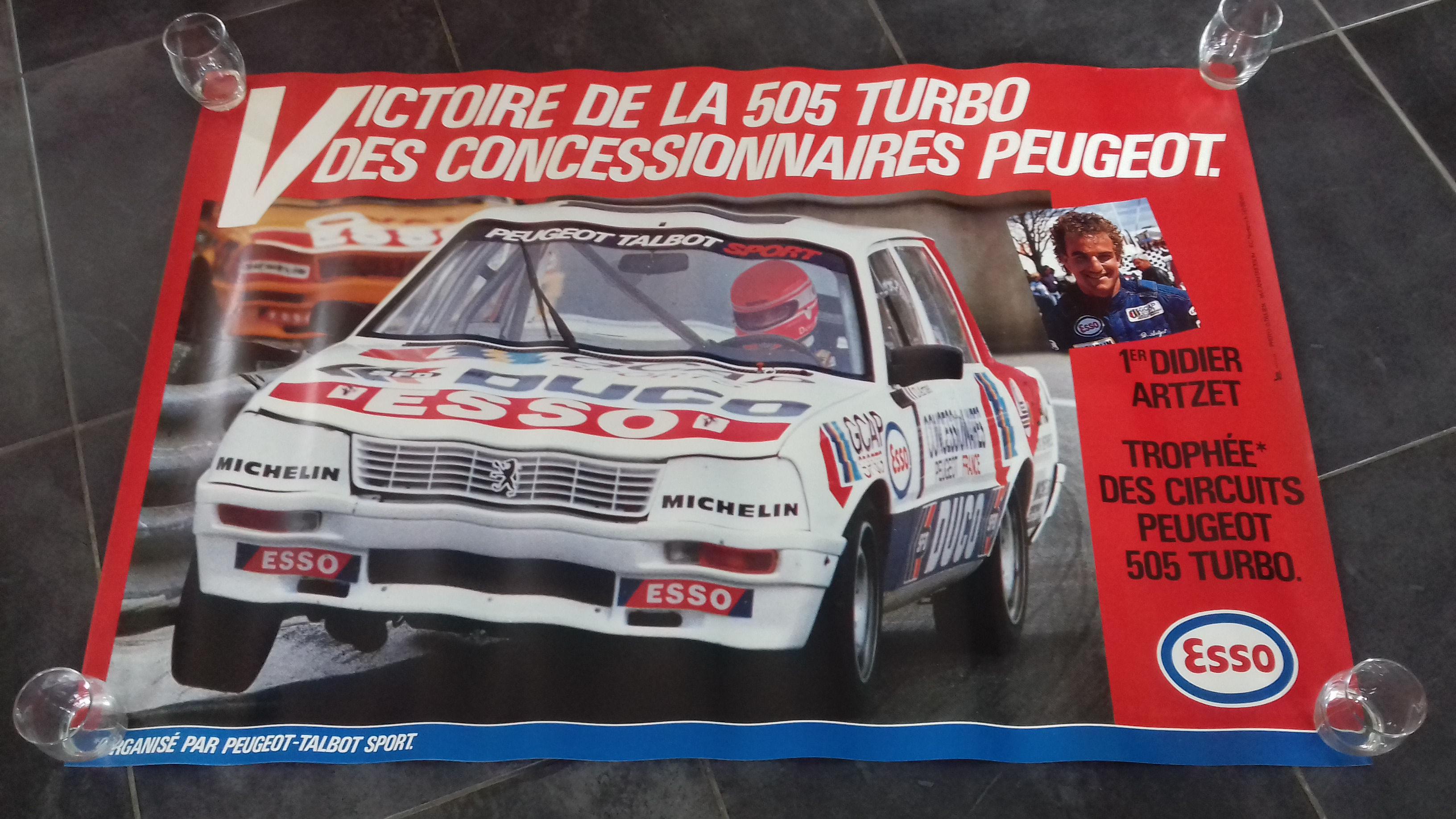 Affiche PEUGEOT 505 PEUGEOT TALBOT SPORT  .