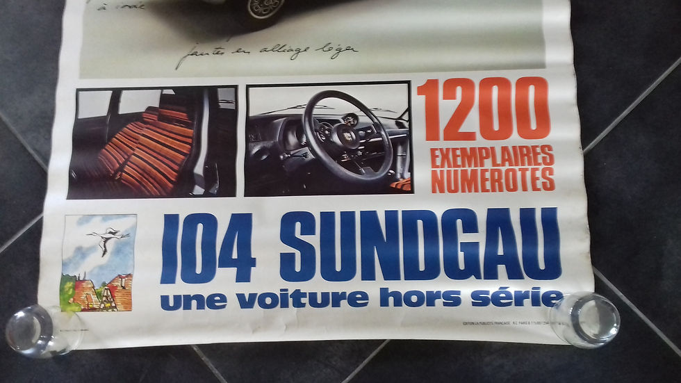Miniature : affiche PEUGEOT 104 SUNDGAU série spéciale  .