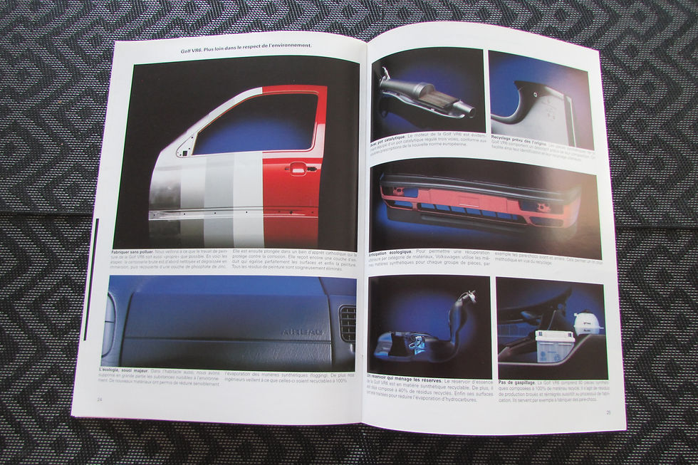 Miniature : Catalogue VOLKSWAGEN GOLF 3 VR6 série airbag du  08/1993 .
