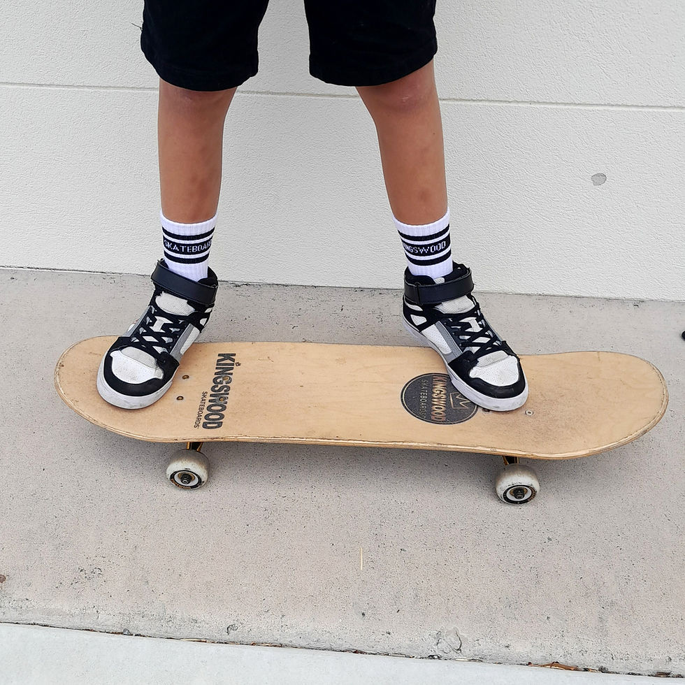 Thumbnail: Kingswood Skateboards White Youth Skool Sux Crew Socks