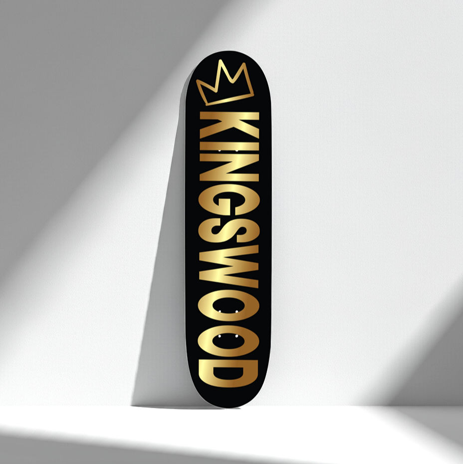 Kingswood Skateboards Black and Gold Signature Skateboard Deck