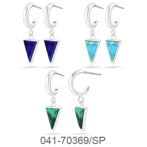 Triangle Stone C Post | Wong Jewelry