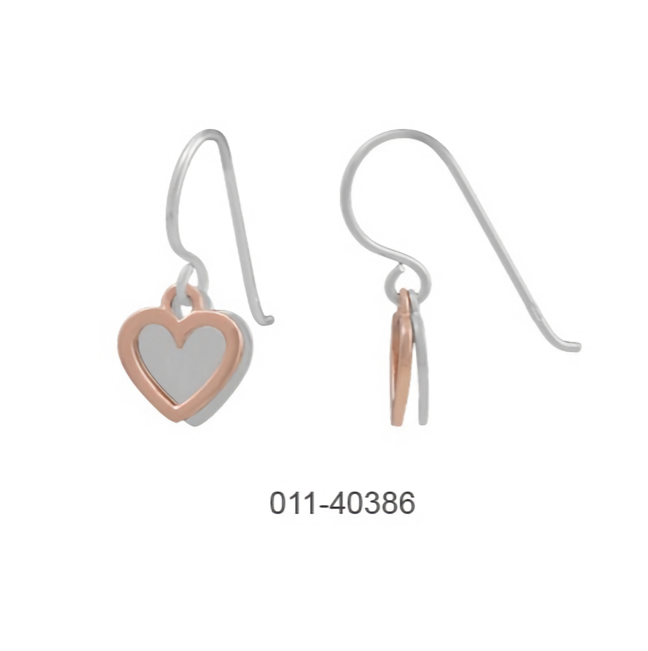 Two Tone Hearts Earrings