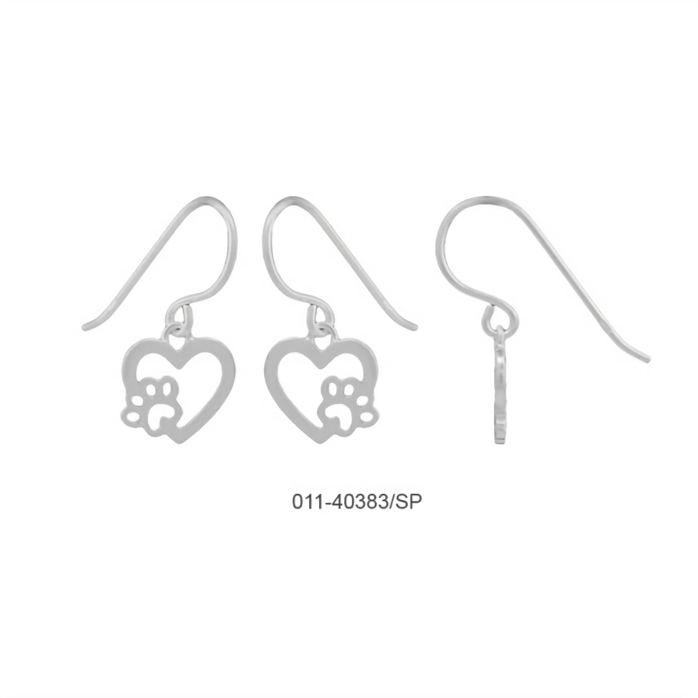 Heart & Dog Paw Earrings