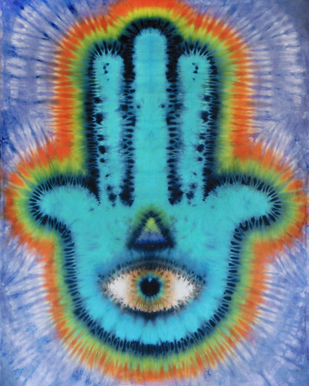 Hamsa Tie Dye Handwoven Tapestry