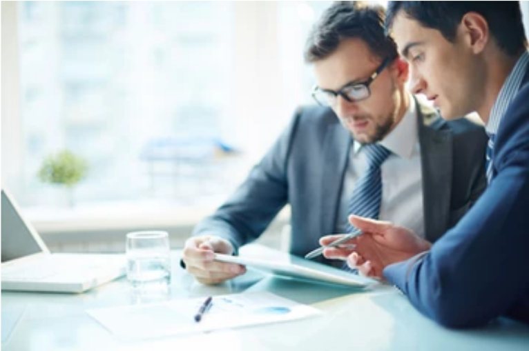 Professionals discussing open book accounting