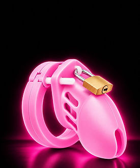Neon Pink Silicone Chastity Cage Product