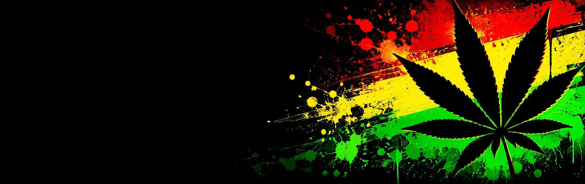Reggae Grunge Cannabis Leaf Banner