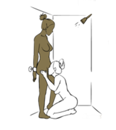 Bound Shower Oral sex position female to female