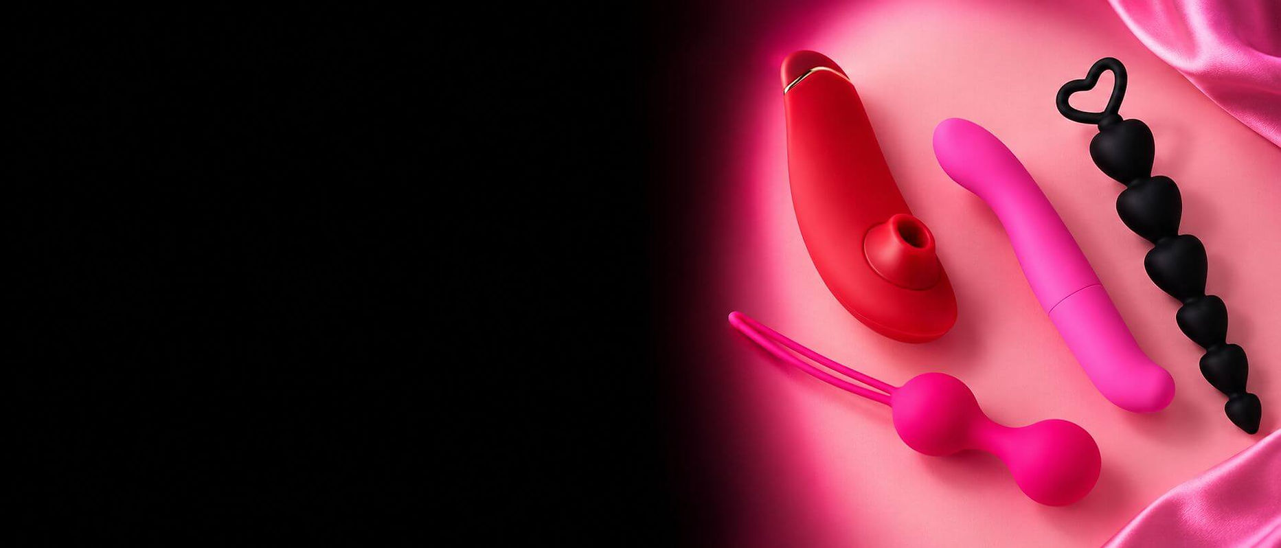 Vibrant Toys on Pink and Black