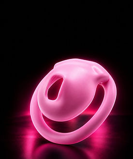 Neon Pink Plastic Loop Chastity Device
