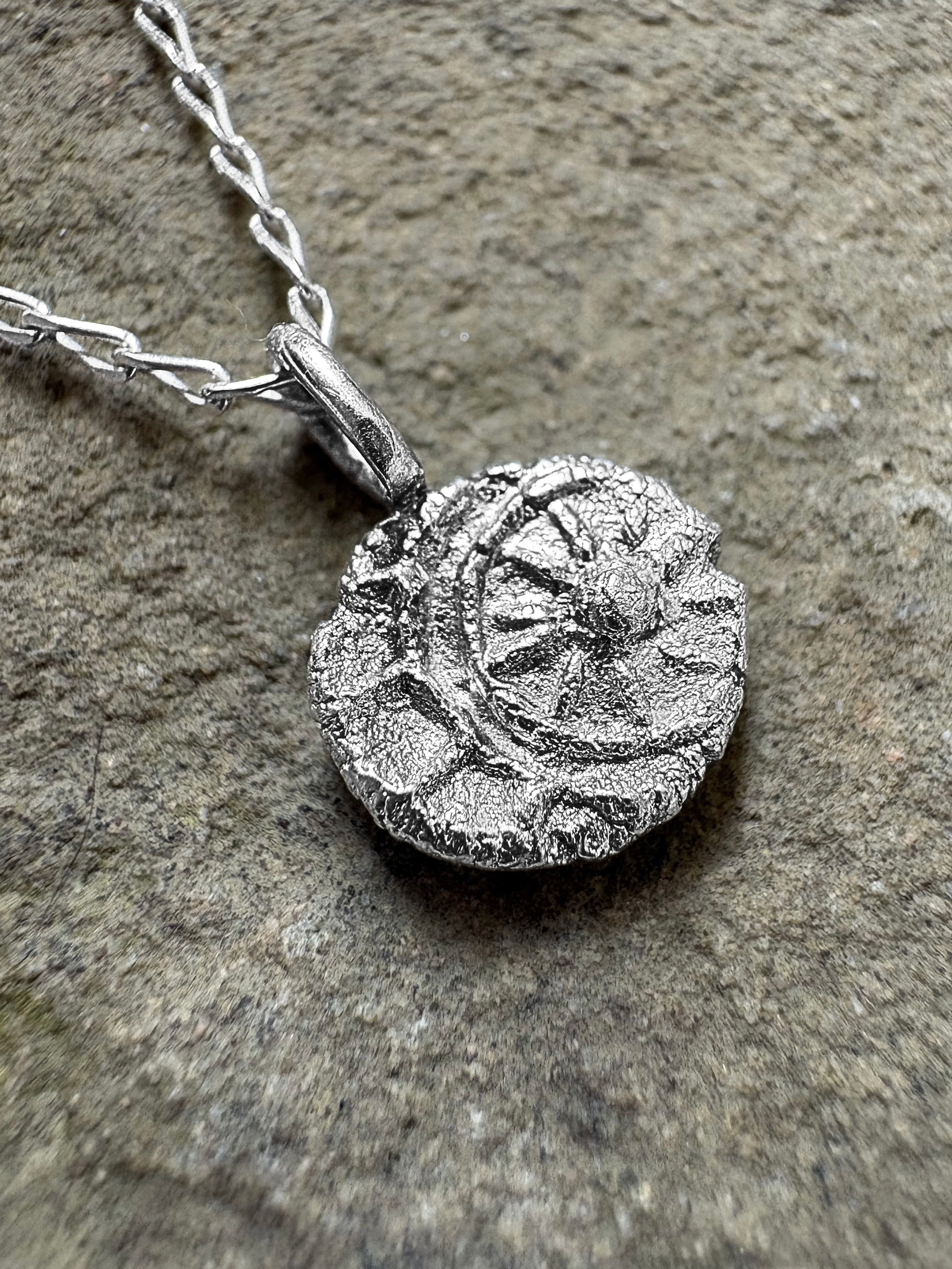 Wild Clay Silver Pendant - Sun