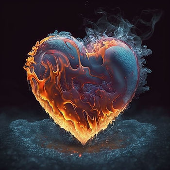 An icy heart on fire