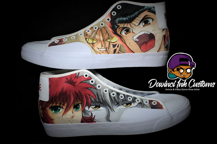 Nike Blazers Custom Shoes, YuYu Hakusho anime art work, Custom Nike shoes, custom shoes Nike basketball