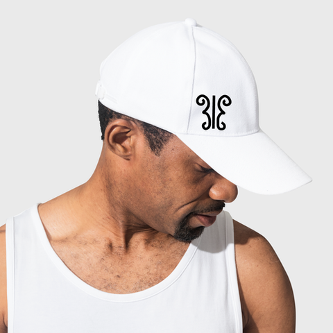 Museum White Baseball Cap with icon