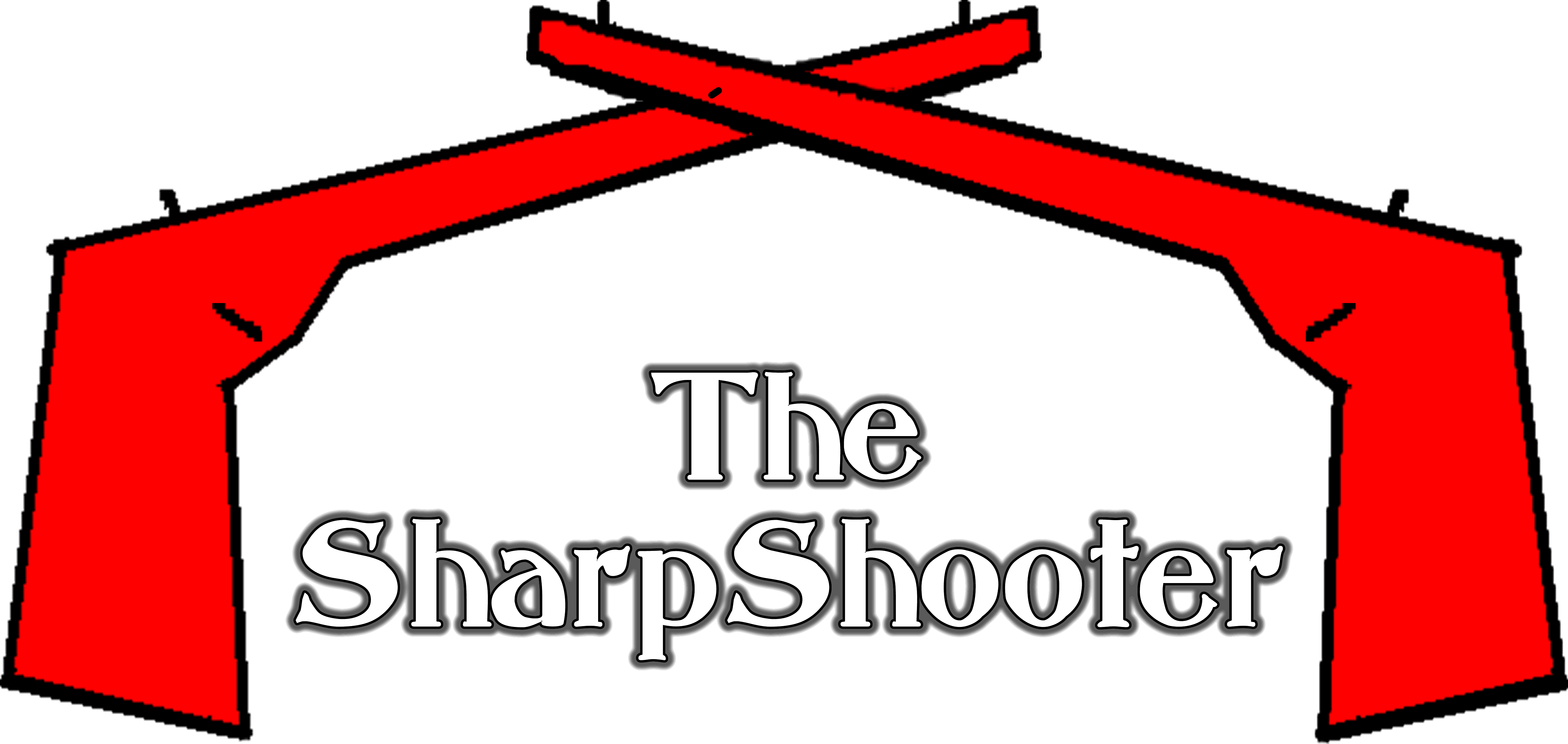 The SharpShooter logo white text black border spesso.gif