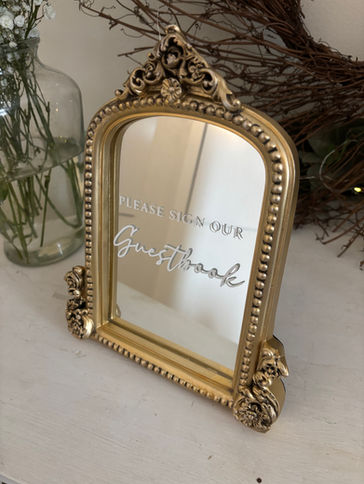 Sign Our Guestbook Vintage Mirror sign