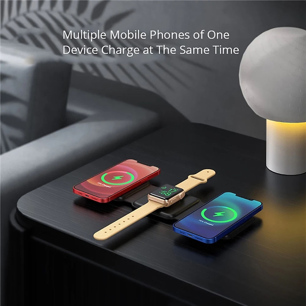 الصورة المصغرة: 15W Portable 3-in-1 Magnetic Wireless Charger