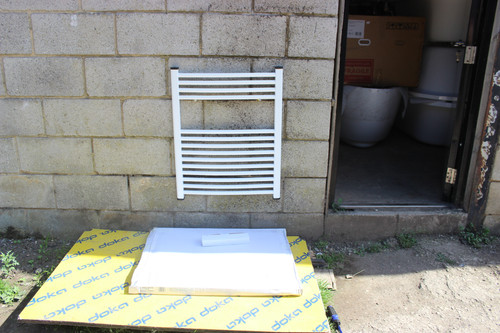 New White Curved Towel Radiator. See Description | J&A Bathroom