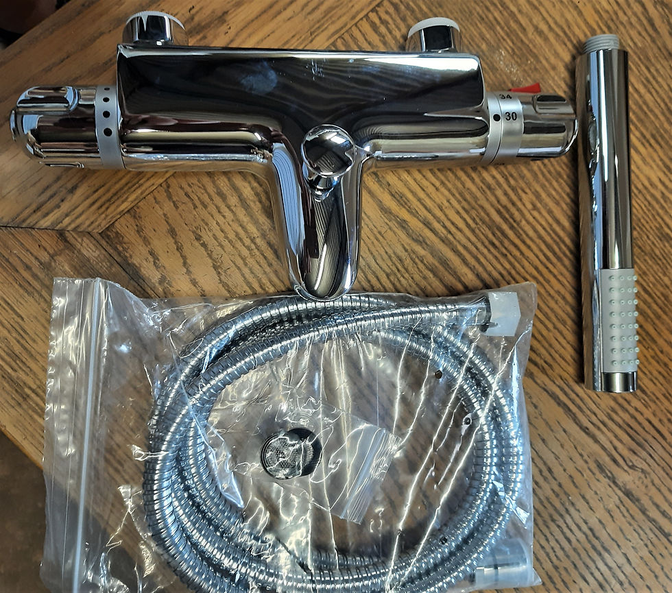 New Arc Thermostatic Bath / Shower Mixer With Pencil Shower Head