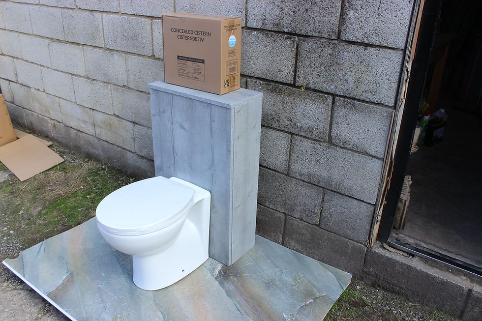 Thumbnail: BTW Toilet With Concrete Woodgrain Pedestal Inc Concealed Cistern Kit