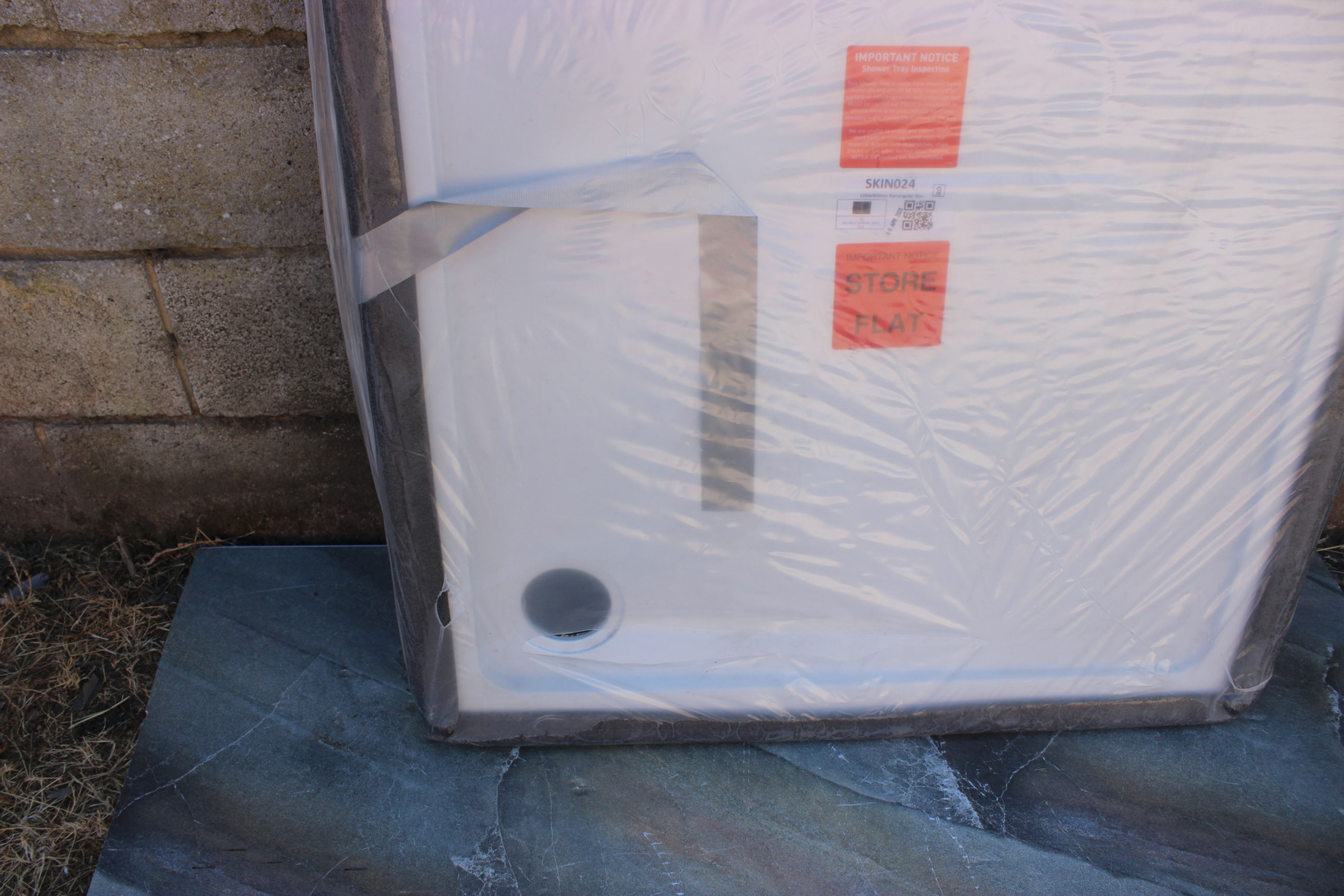 White Pearlstone Shower Tray 1200mm x 900mm