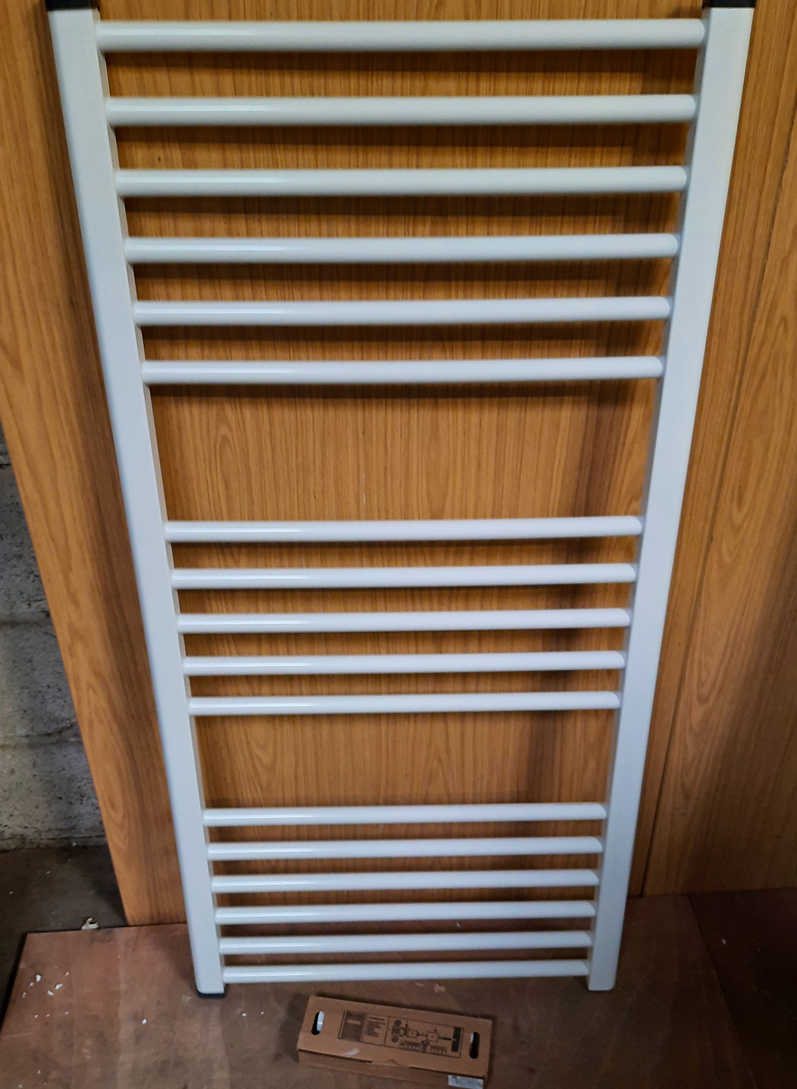 New Gloss White Towel Radiator 600 x 1200 Slight Dent To Rear