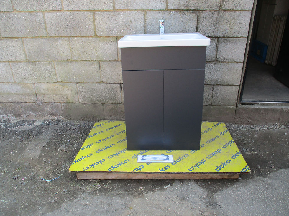 Floor Standing 2 Door Vanity Unit Midnight Blue With Sink Tap & Waste