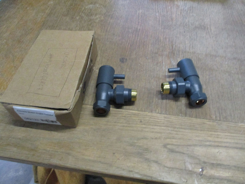 Thumbnail: Pair Milano Modern Angled Radiator Valves Anthracite