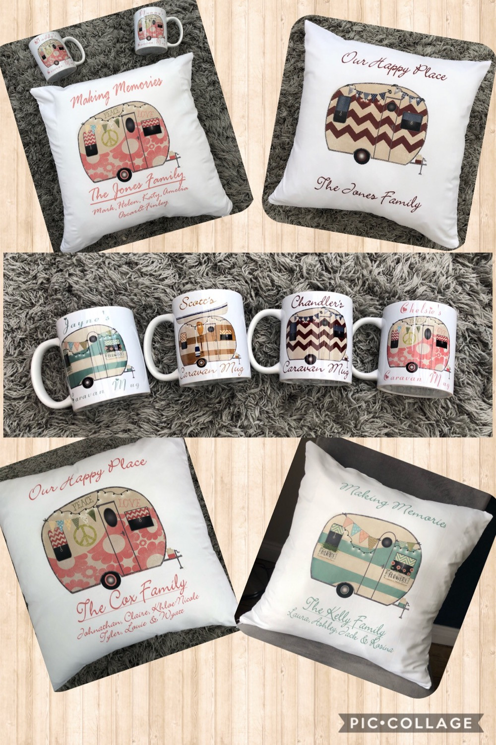 Vintage caravan personalised mug