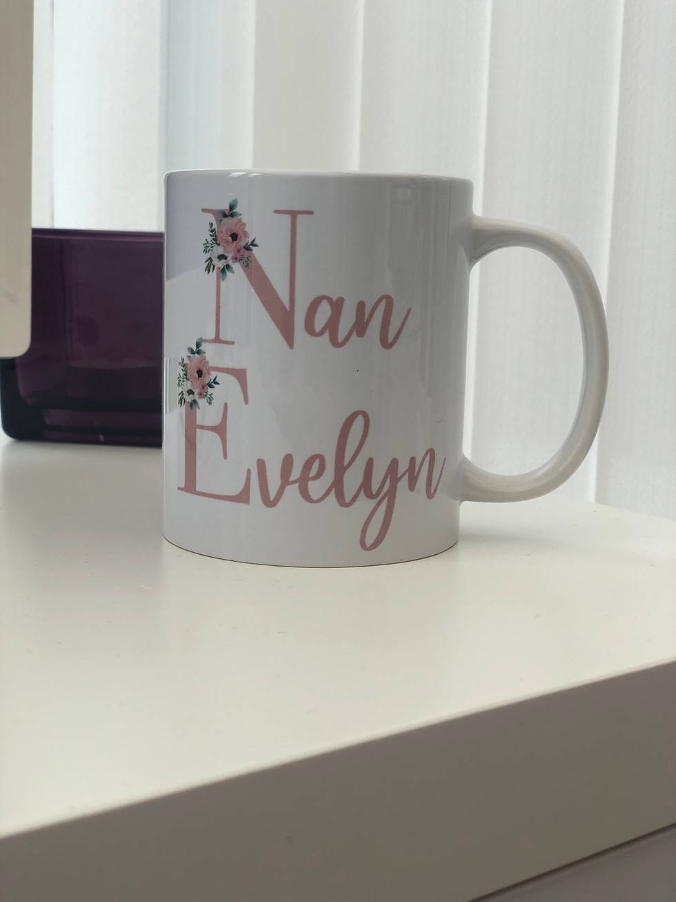 Thumbnail: Personalised mug in a vintage rose font