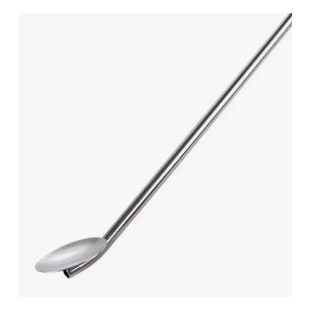 Colher Bailarina Inox com Canudo para Drinks Coquetel Bar Prática Profissional