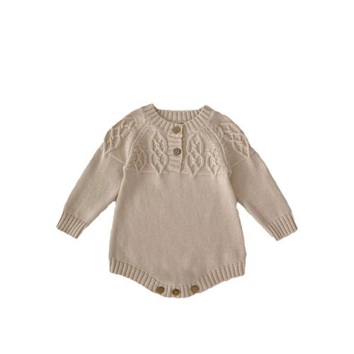 Milkweed Solid Knitted Long Sleeve Romper | Lille & Co.