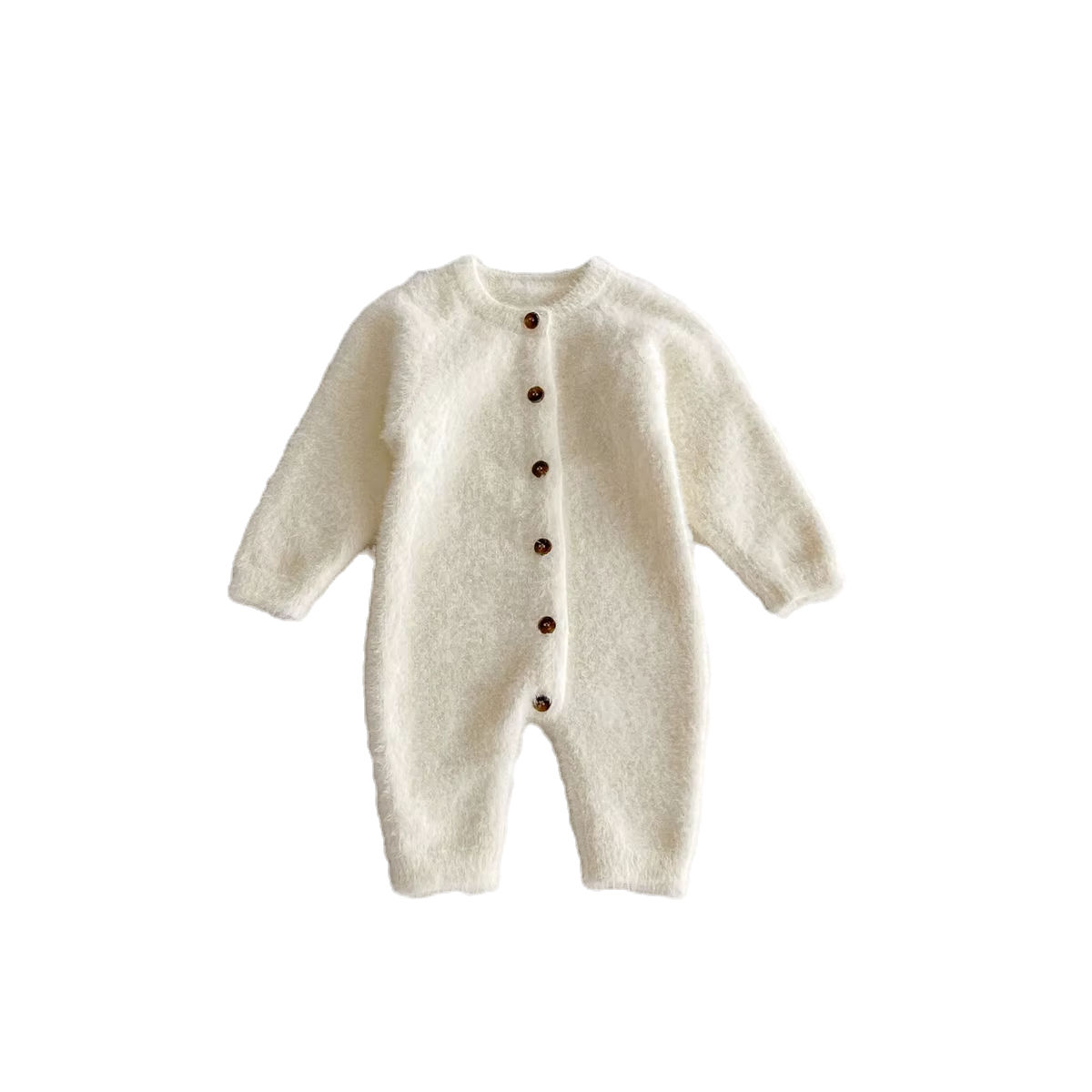 Fluffy Cloud Golden Harvest Knitted Jumpsuit Front View